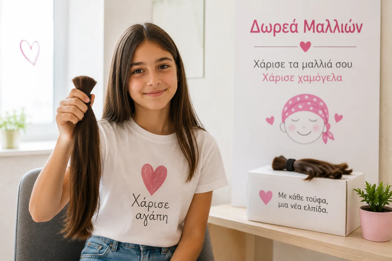 Χάρισε τα μαλλιά σου. Χάρισε χαμόγελα.